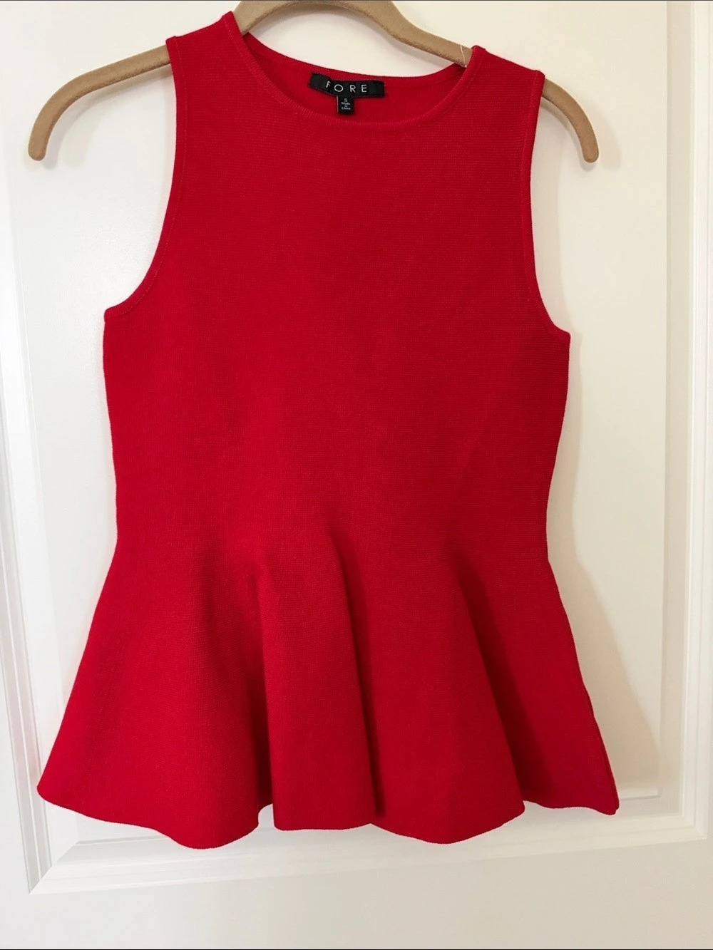 FORE Red Sleeveless Peplum Too Like New